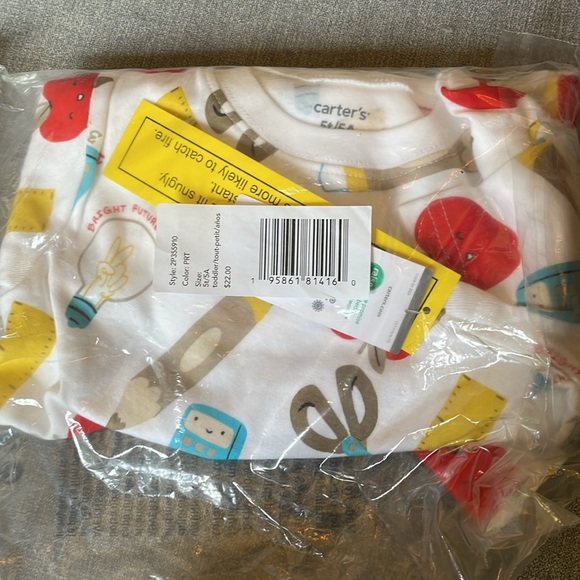 Carter’s Toddler 2-Piece Back To School Snug Fit Cotton Pajamas - Picture 2 of 3